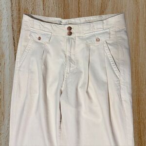 Pilcro High Rise Wide Leg Trouser Jeans 28 Neutral Cream Crop Anthropologie